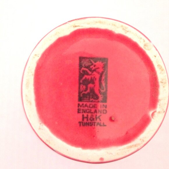 Antique pink flower vase of sprays of blues & white by H&K Tunstall made in Engl - Picture 5 of 9